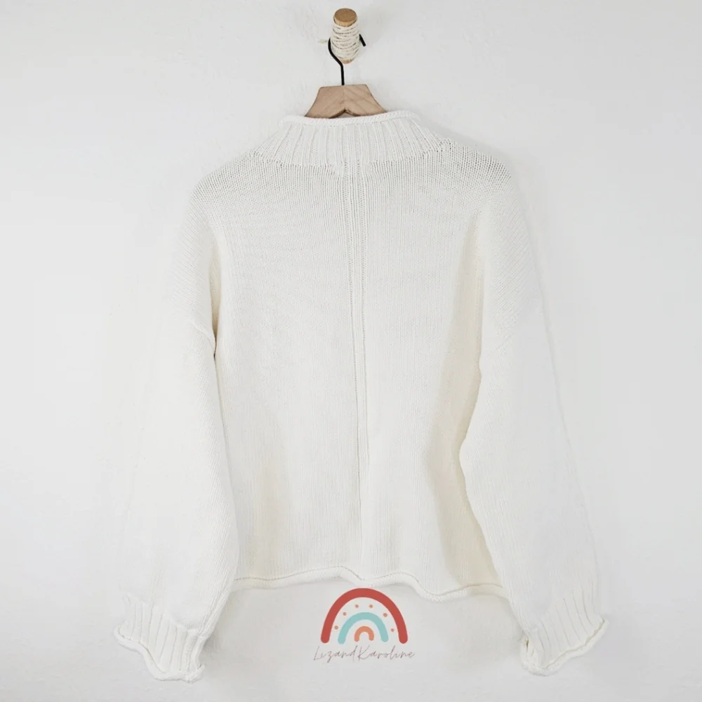 New! J. Crew 2025 Rollneck Sweater Ivory M - Picture 5 of 16